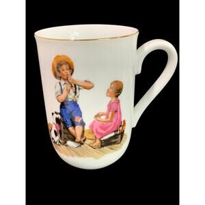 1986 Norman Rockwell Museum Collections Mug Gold Trim "Music Master"